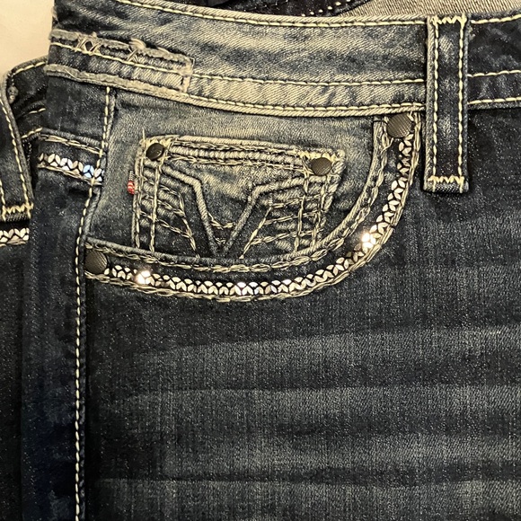 Vigoss Dark Blue Boot Cut Jeans with White Stitching - Picture 8 of 11